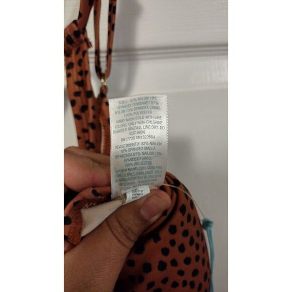 NWT Kona Sol Brown spotted Ruched full coverage swimsuit - Picture 5 of 8